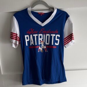 Mitchell & Ness Blue and White New England Patriots Tee